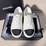 CHANEL Lace-Up White Sneakers - Image 4