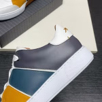Zegna Smooth Leather Gradient Patchwork Low-Top Sneakers - Image 4