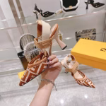 FENDI Breathable & Comfortable High-Heel Sandals and Single Shoes - Image 2