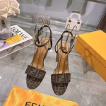 FENDI Delfina Strappy Metallic-Heel High-Heel Sandals - Image 2