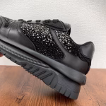 Versace ODISSEA Collection Black Rhinestone-Embellished Platform Sneakers - Image 5