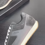 PRADA Men's New Suede Calfskin Enamel Logo Platform Sneakers - Image 6