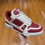 LV's new Trainer red and white sports shoes - Image 4