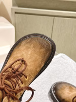 LOEWE Celebrity-Inspired Round-Toe Lace-Up Ankle Boots - Image 2