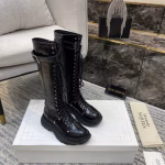 Alexander McQueen Black Studded Knee-High Boots