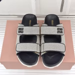 Miu Miu 2025 Spring-Summer New Collection Velcro Beach Slippers for Women