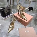 Miu Miu 2025 Spring/Summer Pointed-Toe High-Heeled Slingback Sandals