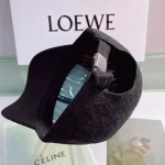 Loewe 2022 Spring Collection Black Embroidered Baseball Cap - Image 6