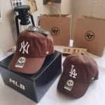 MLB Coffee Colored Soft-Top Baseball Cap (White Large NY Yankees Logo) - Image 4
