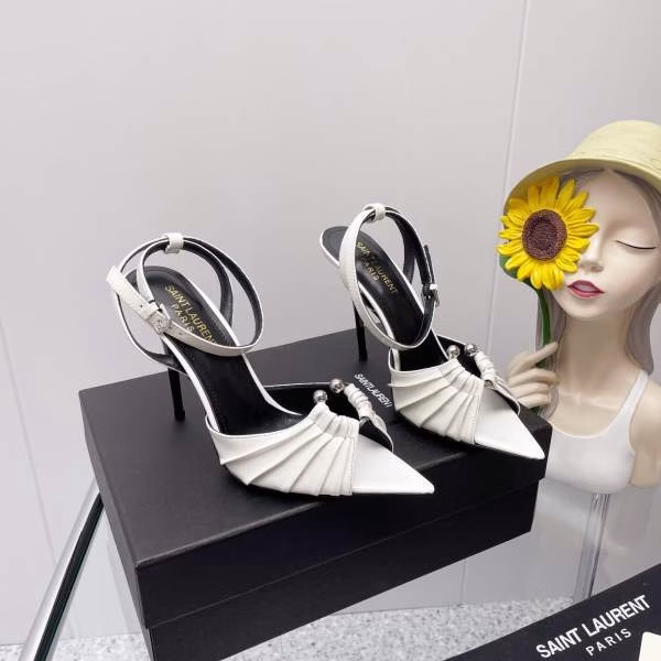 4 Saint Laurent 2022 Early Spring New Enamel Heel Sandals - Image 1