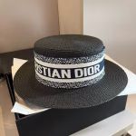Dior New Style Flat-Top Straw Hat - Image 4