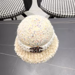 Chanel 2024 Autumn/Winter New Style Color - Blocked Plush Fisherman Hat - Image 5