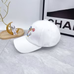 LV Louis Vuitton Embroidered Baseball Cap (White) - Image 3