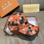 LV High-Quality Colorful Checkerboard Baseball Cap - Image 6