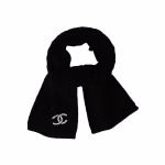 Chanel Black and White Pineapple Pattern Cashmere Scarf - Image 5