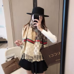 Gucci Double-Sided Jacquard Fringed Scarf - Image 2