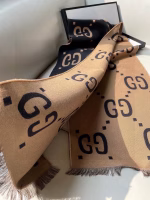 GUCCI Wool and Silk Blend GG Jacquard Scarf - Image 2