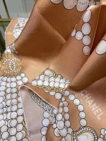 Chanel New Silk Square Scarf with Pearl Jewelry Print (In-Sync with Counter Releases) - Image 2