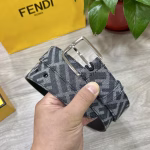 FENDI FF Pattern Fabric Single-loop Belt - Image 2
