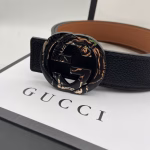 Gucci Two-Tone Leopard Print Buckle Men's Belt - Image 10