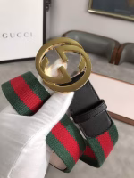 Gucci Original Order Belt with Red and Green Fabric Paneling - Image 6