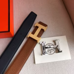Hermes OSCAR BELT BUCKLE Reversible Leather Belt - Image 7