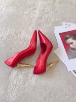 Christian Louboutin Silk Crystal Lipstick High-Heel Red Pumps - Image 5