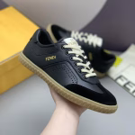 Fendi Couple's Low-Top Lace-Up Casual Shoes (Black) - Image 3