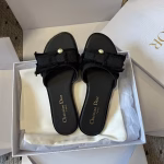Dior 2025 Bow - Pearl Flat Slippers