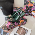 Dolce & Gabbana Early Spring New DG Buckle Pointed-Toe High-Heeled Sandals - Image 10