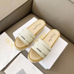 Dior Spring-Summer New Jelly-Color Flat Slide Sandals with Color Blocking for Women