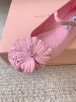 Jimmy Choo New Floral-Embellished Mid-Heel Mary Jane Flats - Image 2