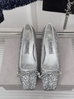 Jimmy Choo Classic Bow Pearl Block-Heel Ballet Flats - Image 9