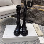 Alexander McQueen Black Studded Knee-High Boots - Image 5