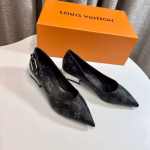 LV New Monogram Leather Black High-Heeled Pumps - Image 11