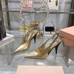 Miu Miu 2025 Spring/Summer Pointed-Toe High-Heeled Slingback Sandals - Image 9