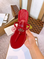 Tory Burch Patent Leather Collection Classic Fashion Flat Toe-Post Sandals - Image 10