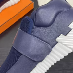 HERMÈS Official Website Synchronized Couples' Genuine Leather Lace-Up Casual Sneakers - Image 4