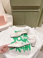 Miu Miu 2024 Early Spring New Square-Toe Mary Jane Sandals - Image 6