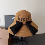 Gucci Fine Wheat Straw Fisherman Bucket Hat