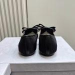 Jimmy Choo 2023 New Crystal Studded Bow Pointed-Toe Mary Jane Flats - Image 4