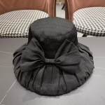 LV Spring/Summer Korean-Style Bubble Sand Bow Bucket Hat - Image 5