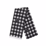 Chanel Gray-White Plaid Cashmere Scarf - Image 5