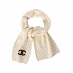 Chanel Black and White Pineapple Pattern Cashmere Scarf - Image 6