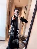 Chanel Double-Sided Double C Jacquard Cashmere Scarf - Image 7