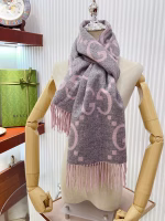Gucci GG Cashmere Jacquard Scarf - Image 7