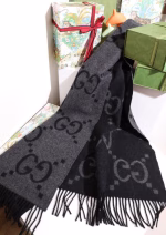 GUCCI Official Website Synchronized Style Large G Double-Sided Jacquard Fringed Scar - Image 7