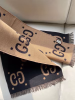 GUCCI Wool and Silk Blend GG Jacquard Scarf - Image 10