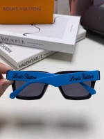 LV Louis Vuitton 2025 New Black-Green Color-Block Square Sunglasses - Image 6