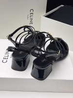 CELINE Mid-Thick Heel Cutout Gladiator Sandals - Image 3